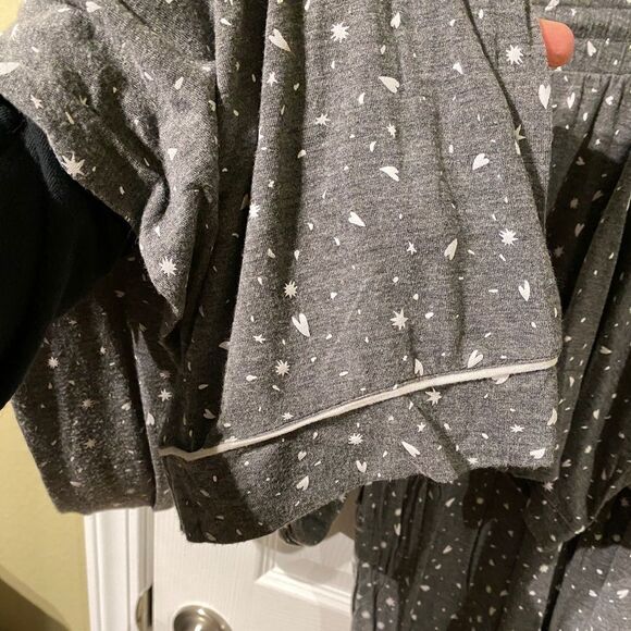 Jenni Intimates Pajama Set Gray White Print Women's Medium - Picture 6 of 11